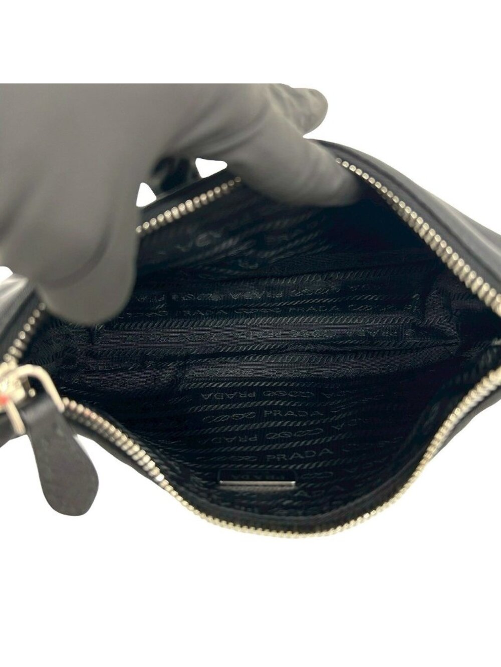 Prada Re Edition Re-Nylon Saffiano Leather Shoulder Bag Semi Black - Picture 9 of 9